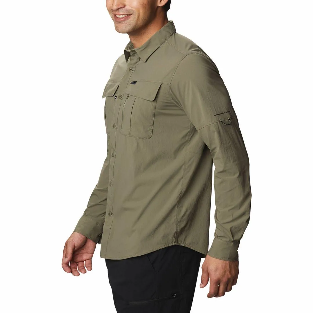 Columbia Men Green Newton Ridge Long Sleeve (Sun Protection) Weekend Wear