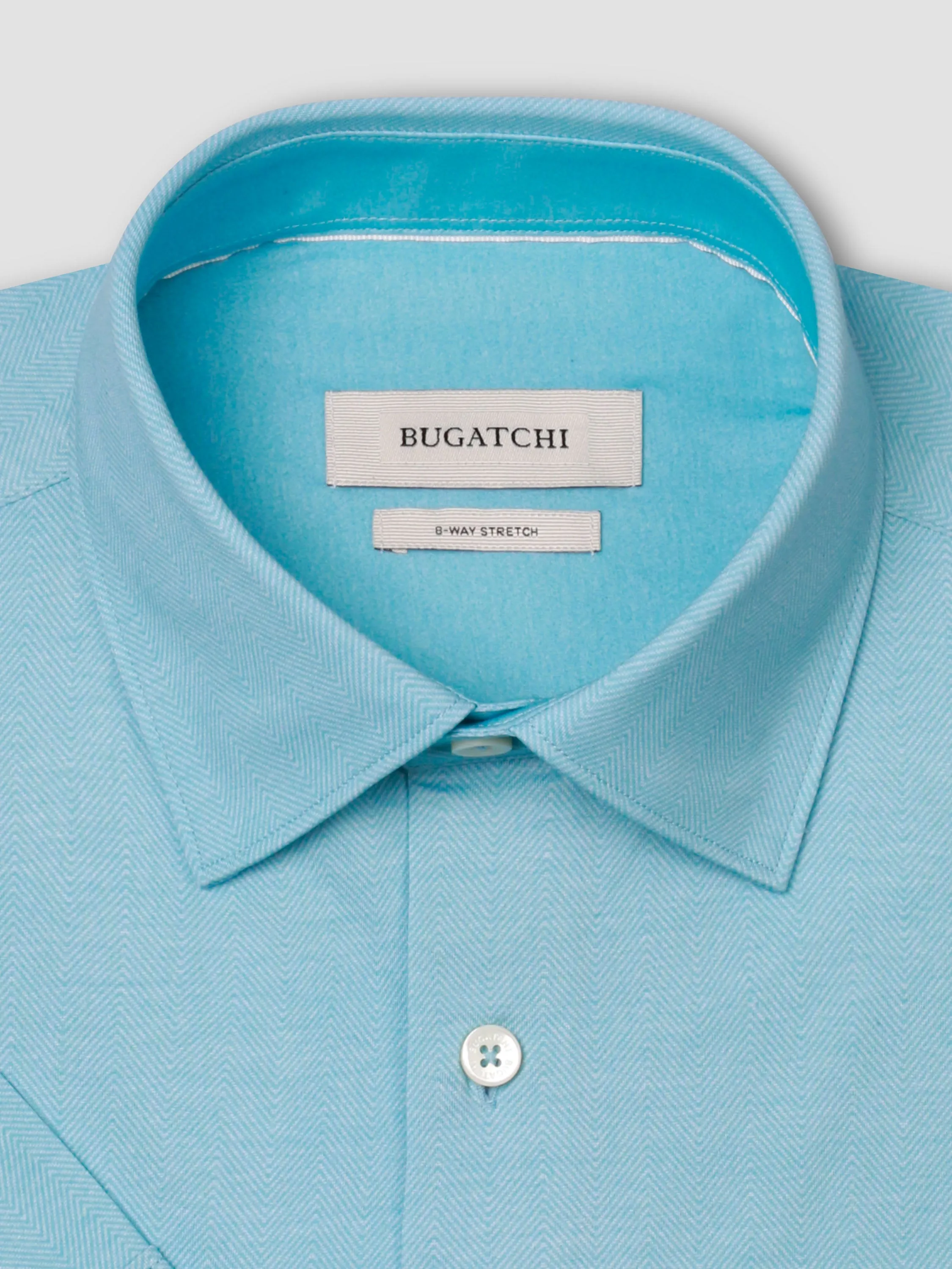 UVProtectionFabric Bugatchi Myron OoohCotton Short-Sleeve Shirt - Turquoise