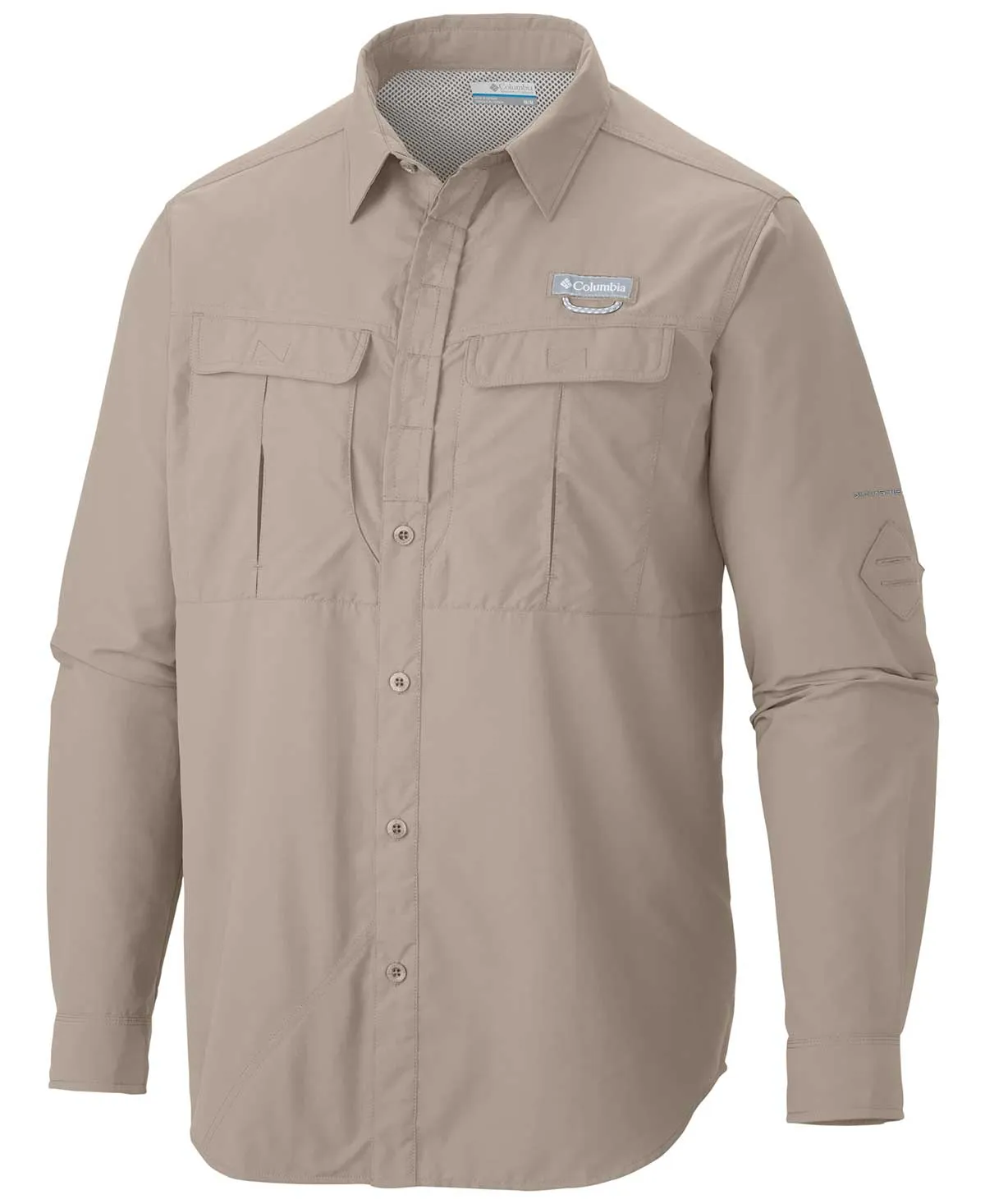 Columbia Men Beige Cascades Explorer Long Sleeve Shirt (Sun Protection) Balance Core