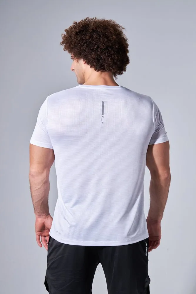 Nimble T-Shirt White Casual Polo Reflective Safety Accents