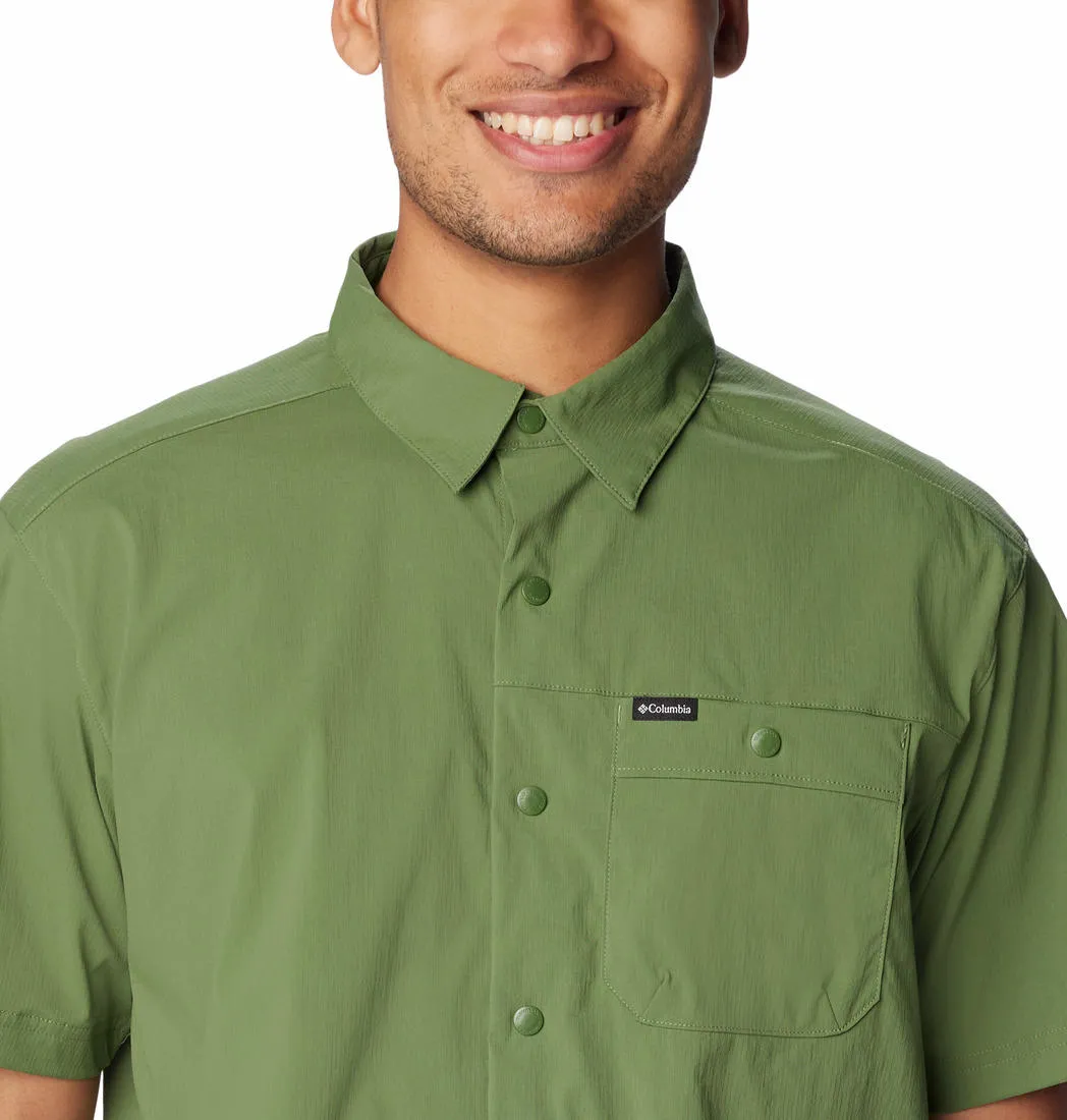 Columbia Men Green Landroamer Ripstop SS Shirt (Sun Protection) Halo Glow