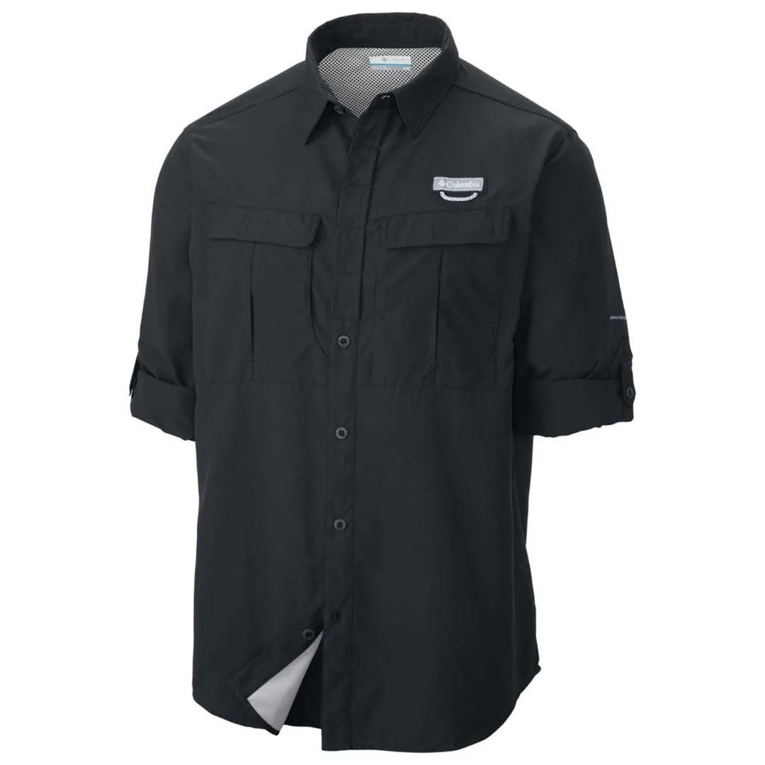Columbia Men Black Cascades Explorer Long Sleeve Shirt (Sun Protection) Breathable mesh lining