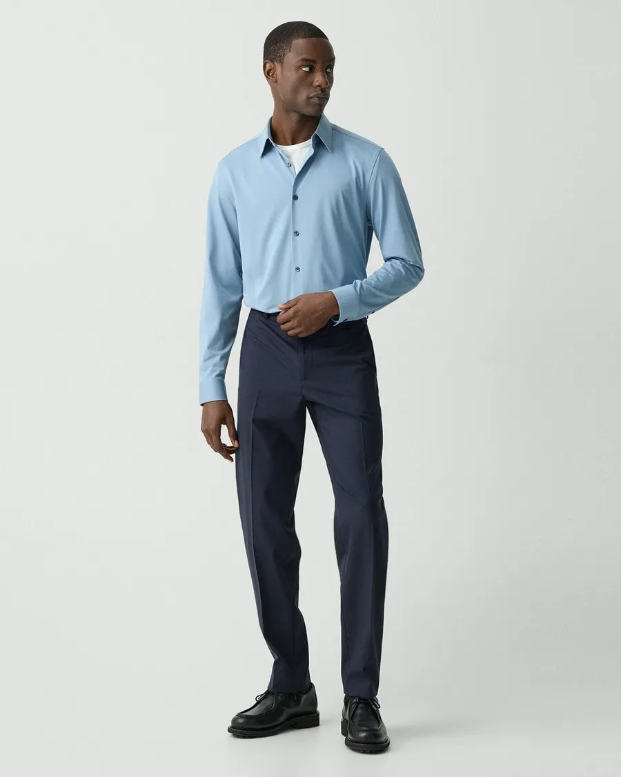 Theory Sylvian Structure Knit Shirt - Rainstorm Street Light Travel Vibe