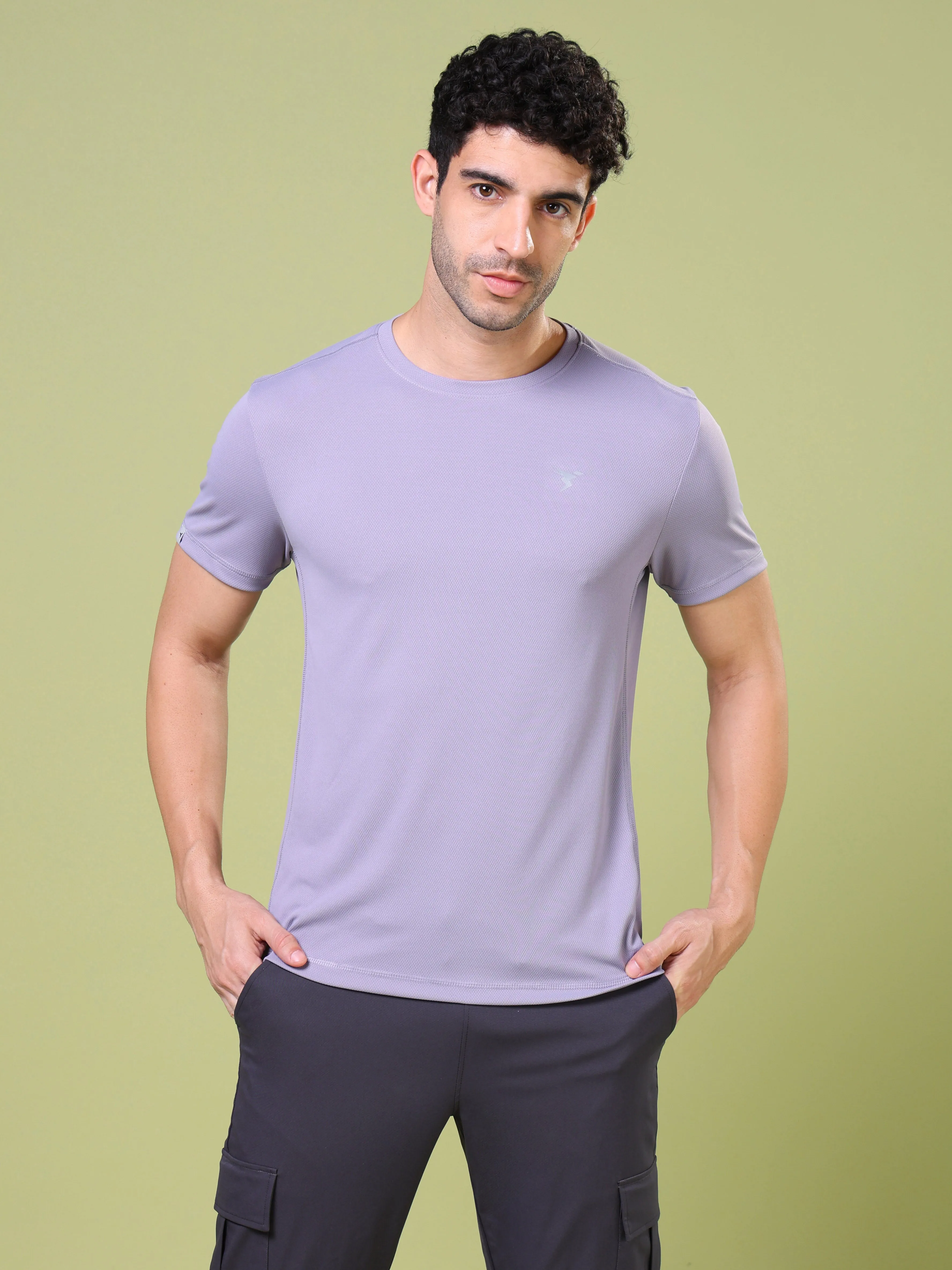 Men Solid Slim Fit Crew Neck T-shirt with TECHNO COOL  Comfy Choice