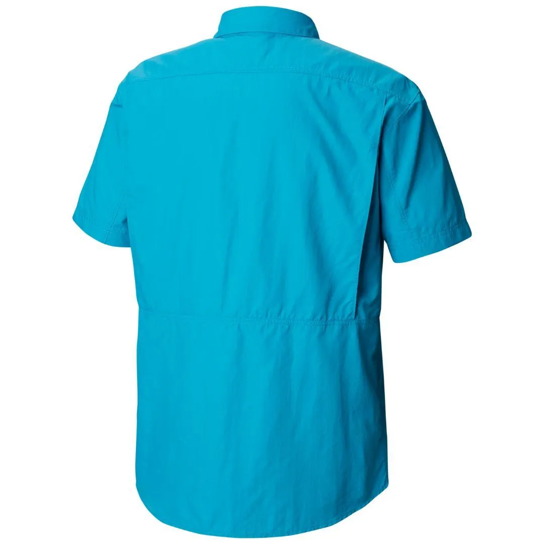 Columbia Men Blue Silver Ridge 2.0 Short Sleeve Shirt (Sun Protection) Heat Safe