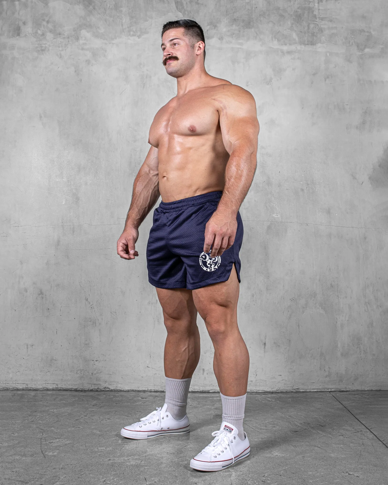 LIFTING SHORTS ?C MESH / NAVY BLUE shrink-resistant