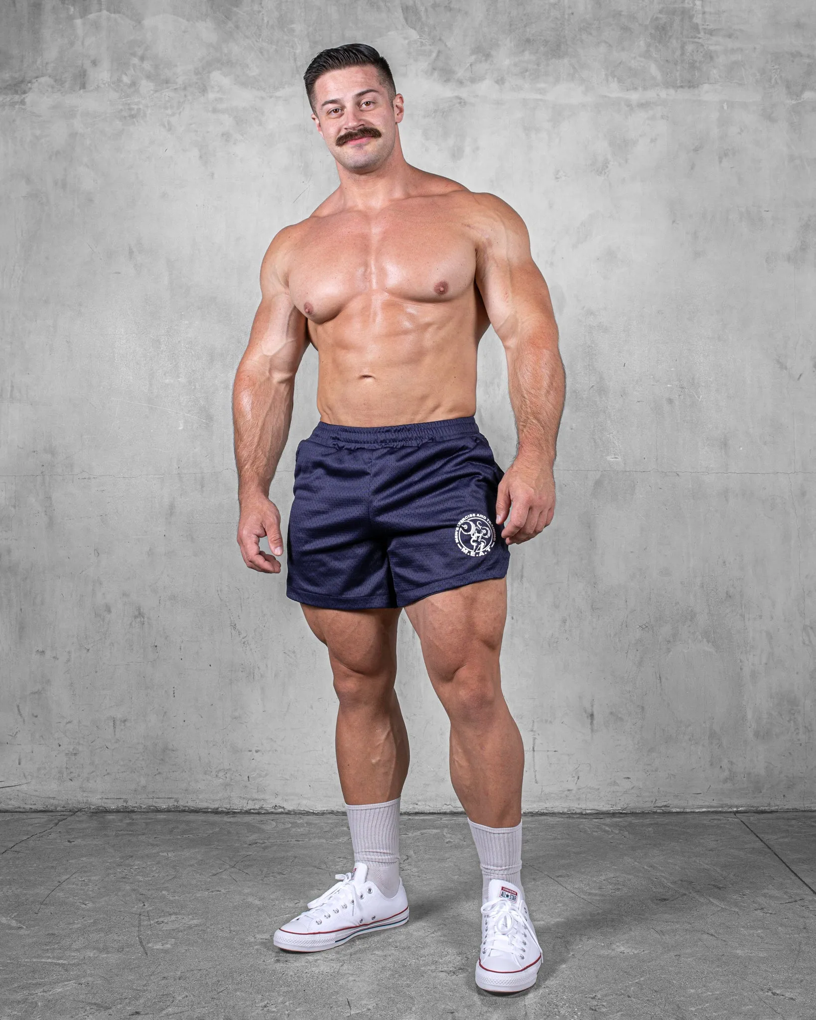 LIFTING SHORTS ?C MESH / NAVY BLUE No Ride Up Design