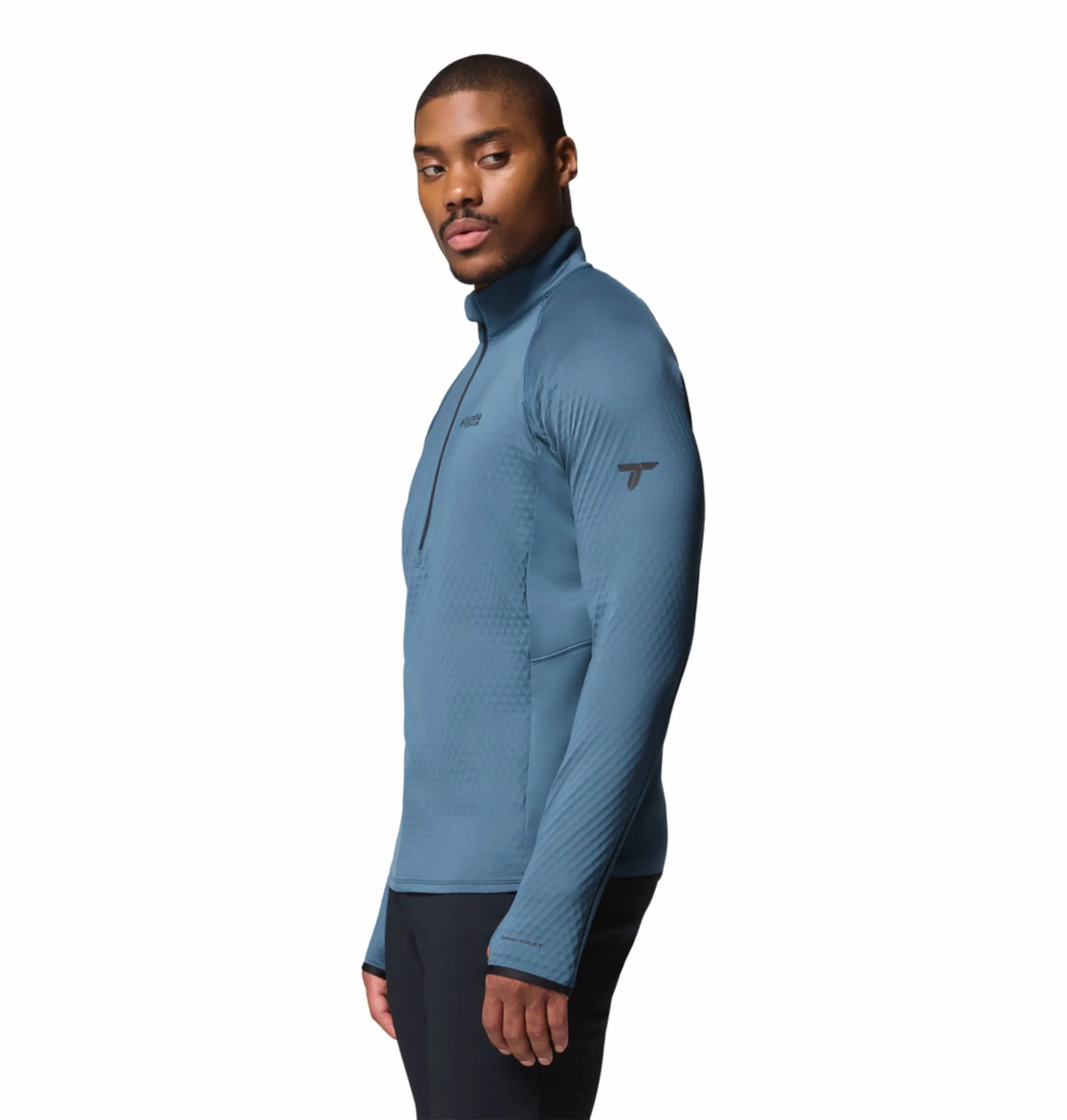 Storm Ready Minimal Wardrobe Columbia Men Blue OmniHeat Helix Crystal Leaf Pullover