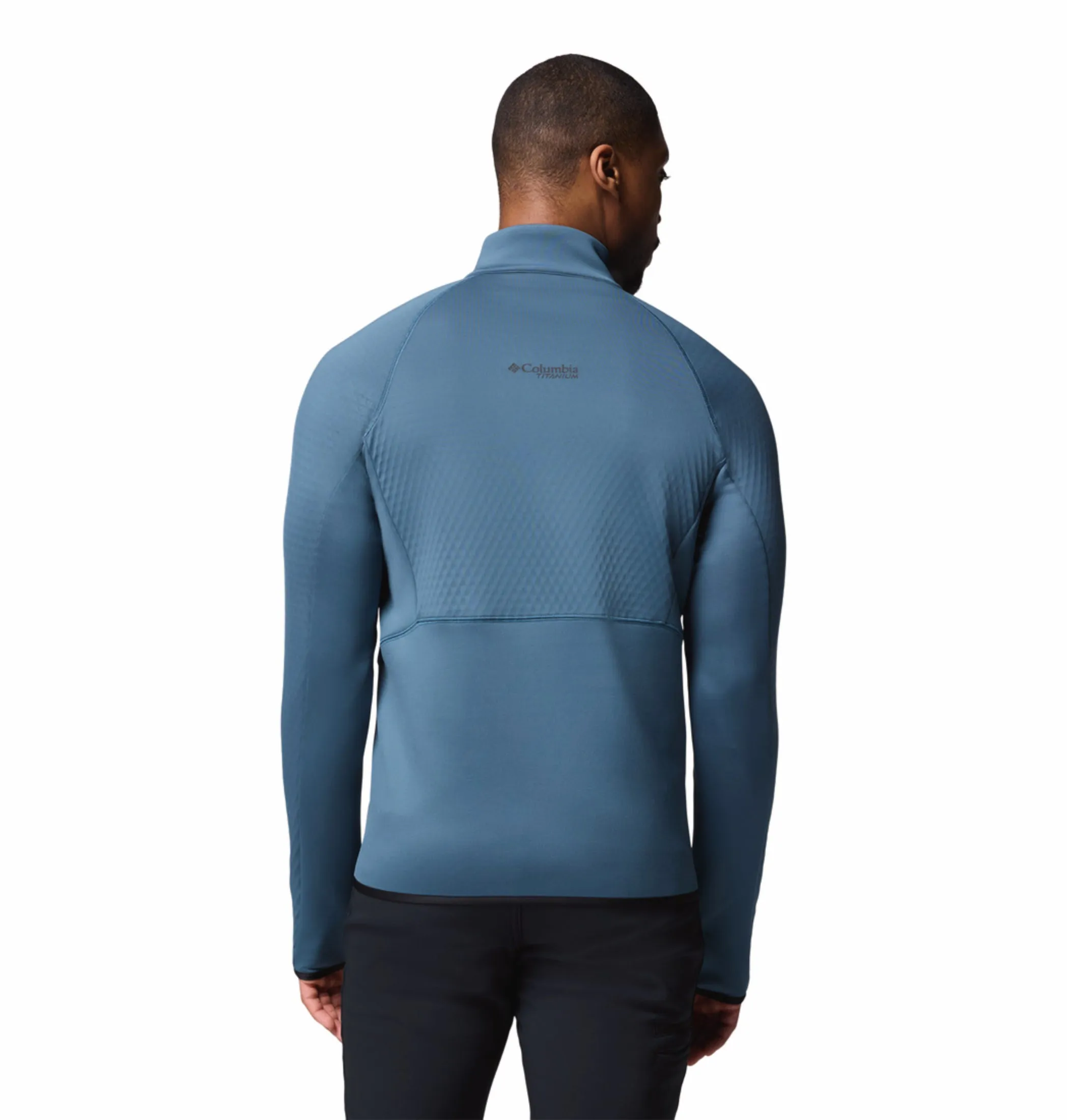 Cozy Wear thermal layer Columbia Men Blue OmniHeat Helix Crystal Leaf Pullover