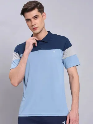 Sporty Appearance Men Colorblock Slim Fit Polo T-shirt with TECHNO COOL 