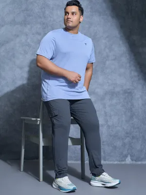 Men Plus Size Solid Relax Fit Cargo Trackpants with DURACOOL  Durable Stitch Lines Non Slip Grip Hem