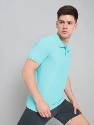Summer Wear Compact Knit Structure Men Solid Slim Fit Polo T-shirt with MATPIQ