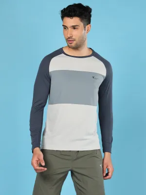 Unisex Fit Airflow Mesh Panels Men Colorblock Slim Fit Crew Neck T-shirt with TECHNO COOL 