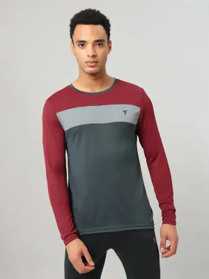 homecoming Clean Cut Men Colorblock Slim Fit Crew Neck T-shirt with MATPIQ