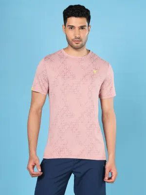 Men Jacquard Slim Fit Crew Neck T-shirt with DOUBLE COOL Casual Vibe Wear