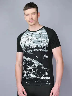 Minimalist Look Men Stripe Slim Fit Crew Neck T-shirt with TECHNO COOL
