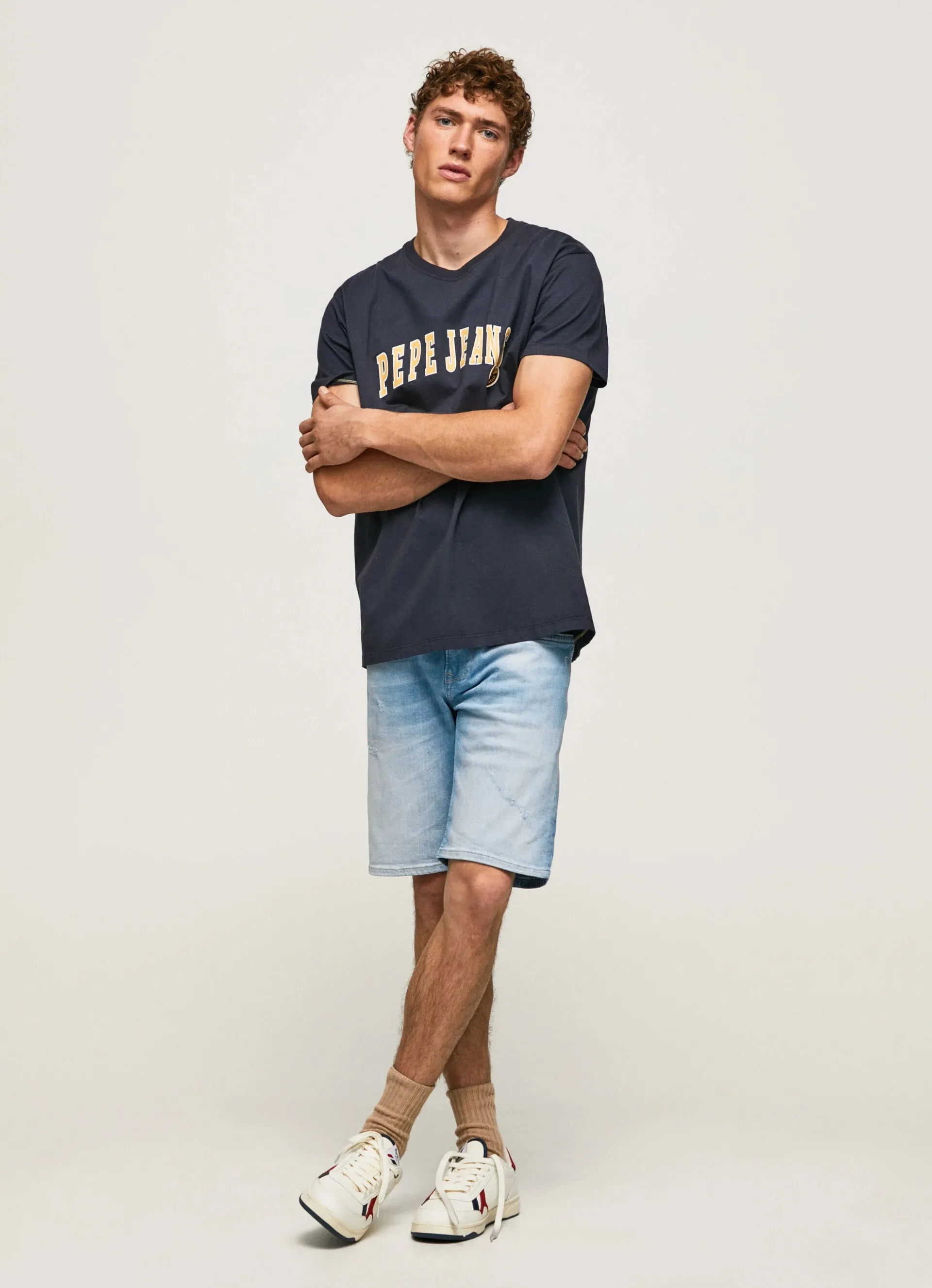 Tailored Fit Street Cool Pepe Jeans Bermuda in Jeans Slim Fit Hatch PM800937MI3 denim