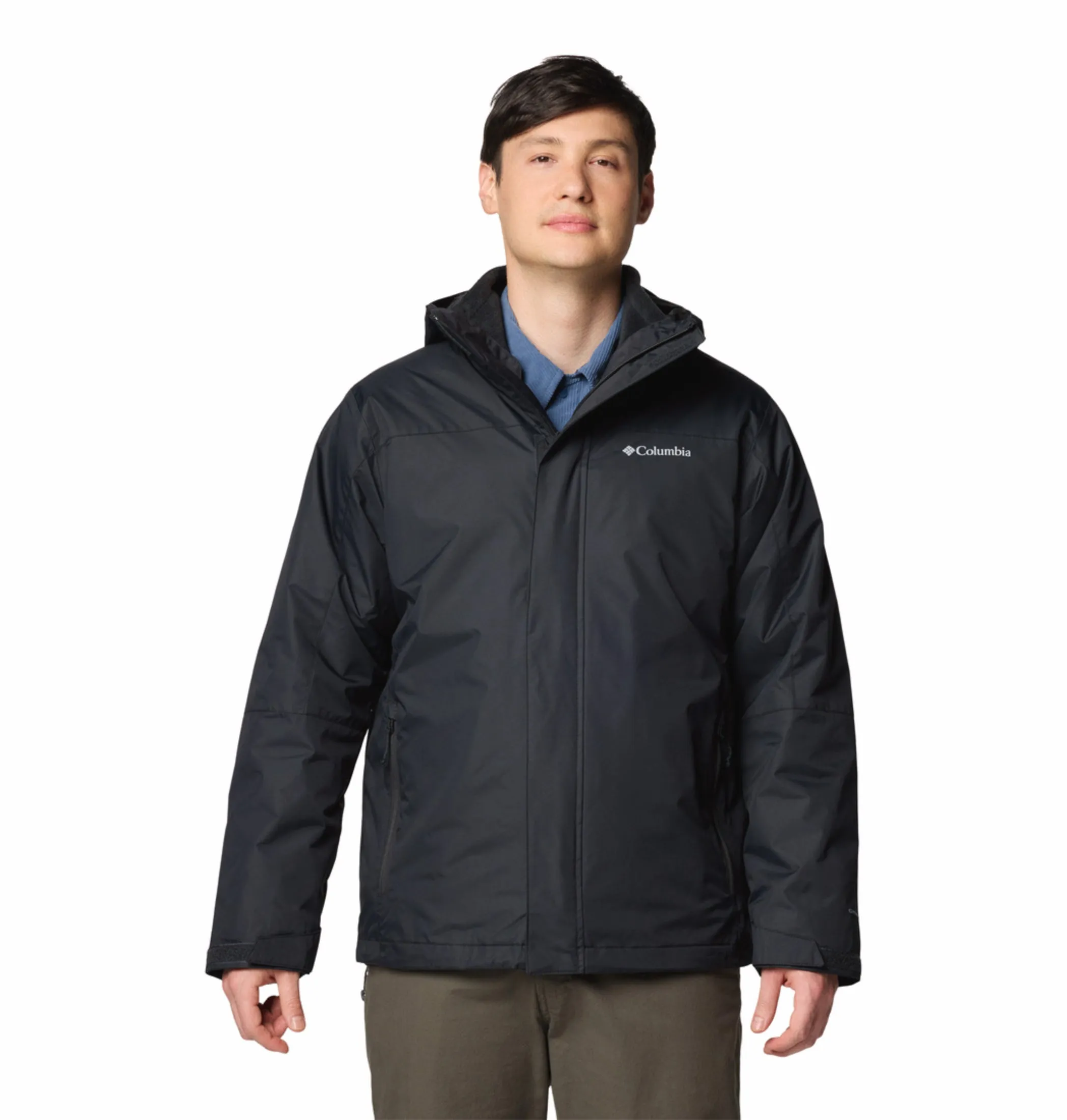 Breathable Shield Columbia Men Black OmniTech Tunnel Falls II Interchangeable Jacket