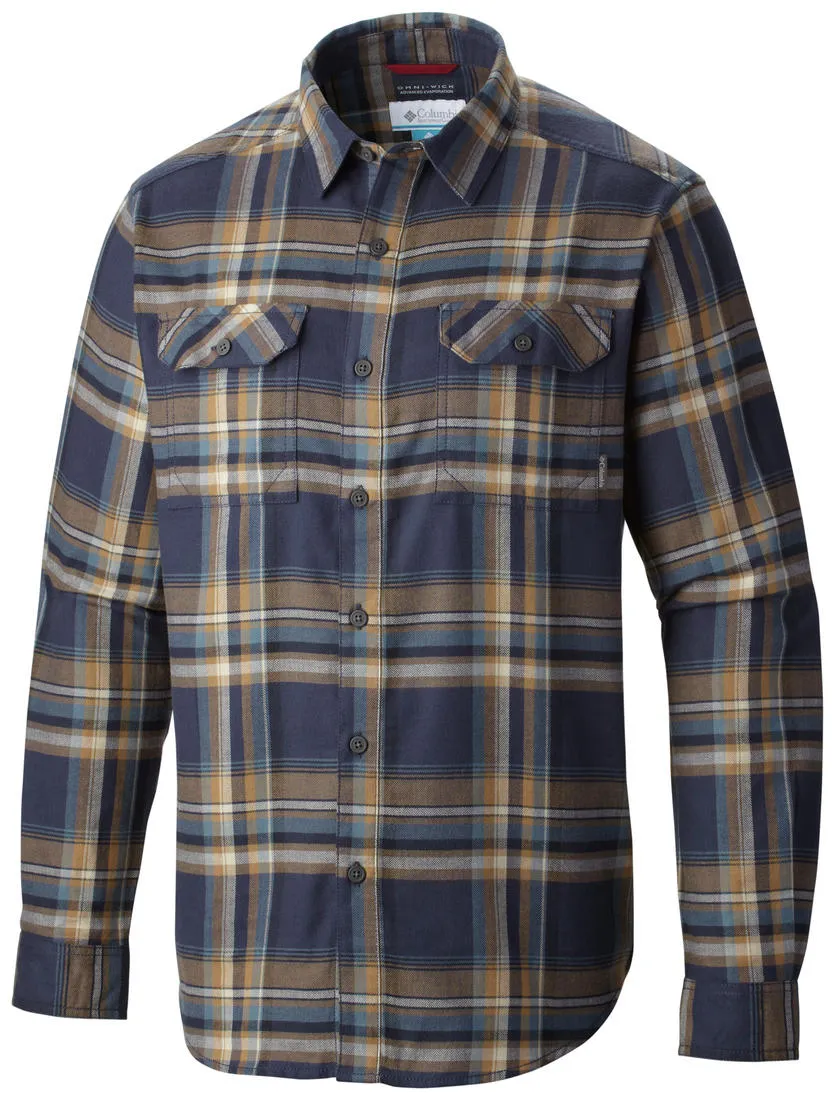 SmoothInnerLining MachineWashable Fabric Columbia Men Navy Blue Flare Gun Flannel III Long Sleeve Shirt