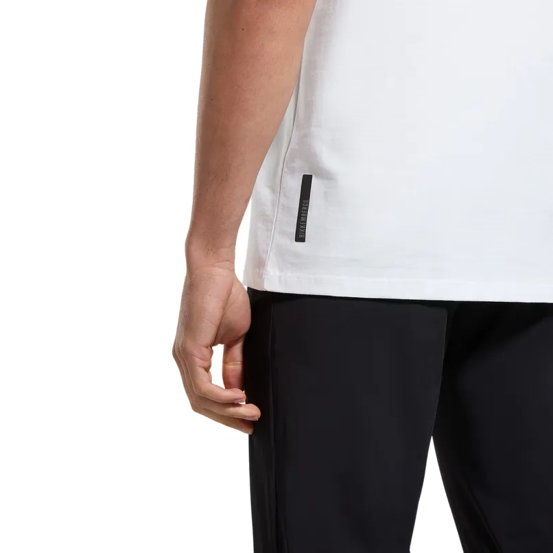 Elderly clothing easygoing look Bikkembergs maglietta manica corta da uomo con logo in tinta BMT0931 1000 bianco