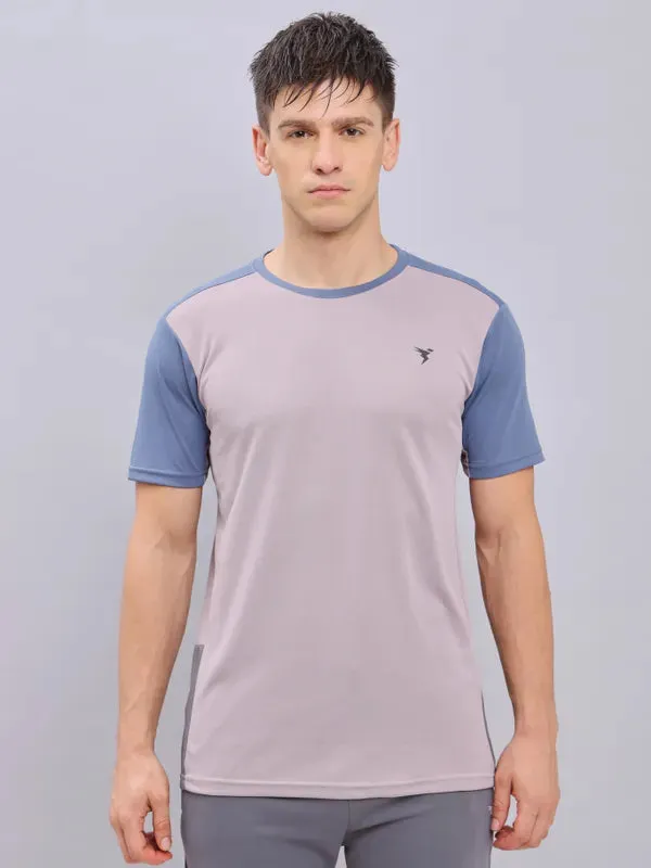 Men Colorblock Slim Fit Crew Neck T-shirt with TECHNO COOL  Effortless Style All Day Flex