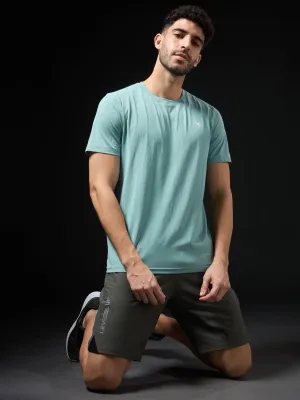 Men Solid Slim Fit Crew Neck T-shirt with COTFLEX Active Comfort Style VintageWash