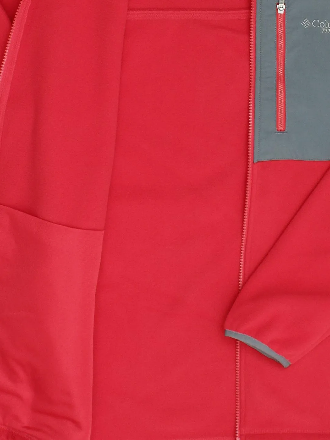 Columbia Men Red Titan Pass 2.0 Fleece Jacket Night Chill Modern Texture