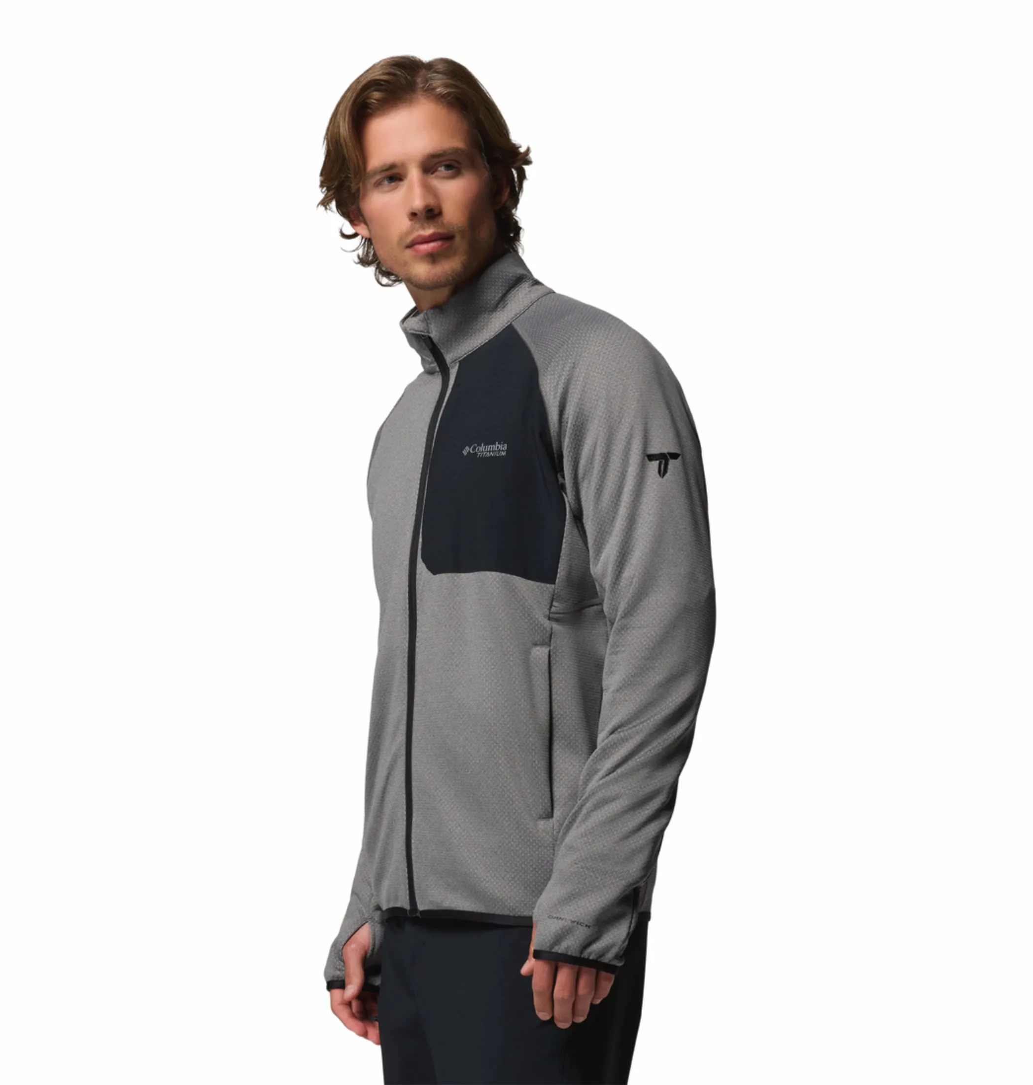 Run Errands Core Warmth Columbia Men Grey OmniWick Triple Canyon Grid II Fleece Jacket