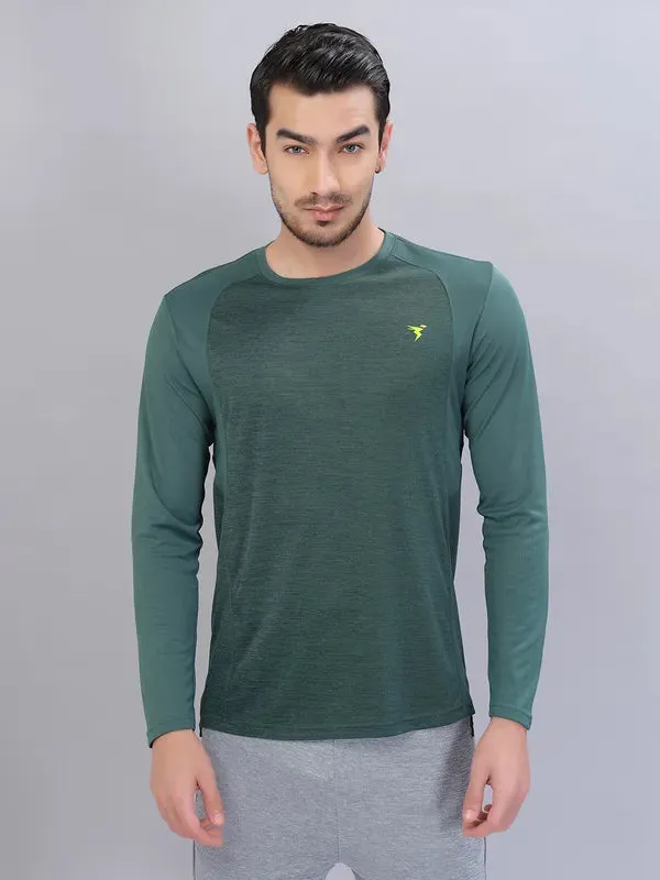 Men Melange Slim Fit Crew Neck T-shirt with DOUBLE COOL RecycledBlend Leisure Casual