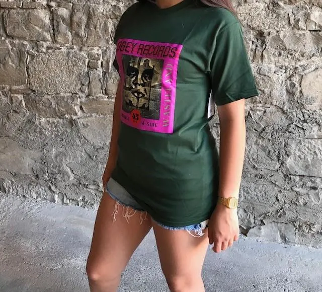 Indoor Event Raw Hem Finish Obey T-shirt manica corta CONCRETE WASTELAND 163082300 forest green