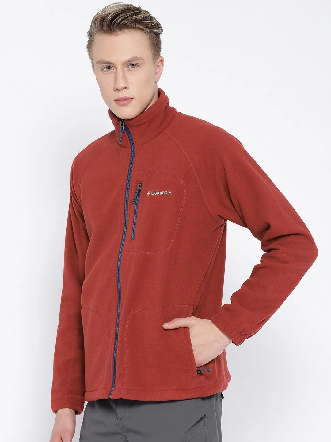 All Time Low Profile Columbia Men Purple Fast Trek II Full Zip Fleece