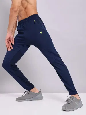 Men Solid Slim Fit Trackpants with TECHNO DRY Sleek Performance