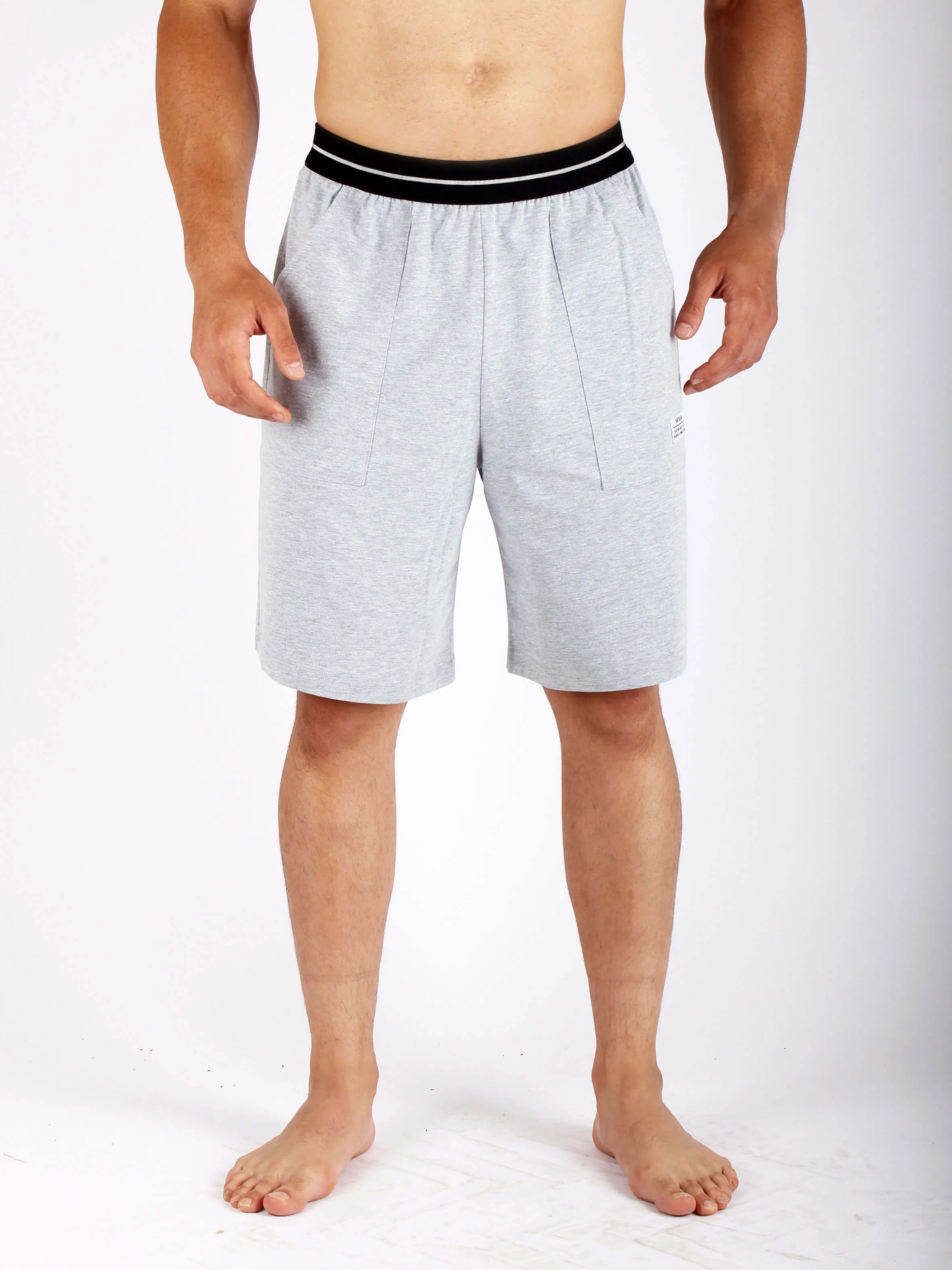ANTAKHA-Pro Cotton Home Shorts - Heather Gray FadeResistant Color Layered Hem Details