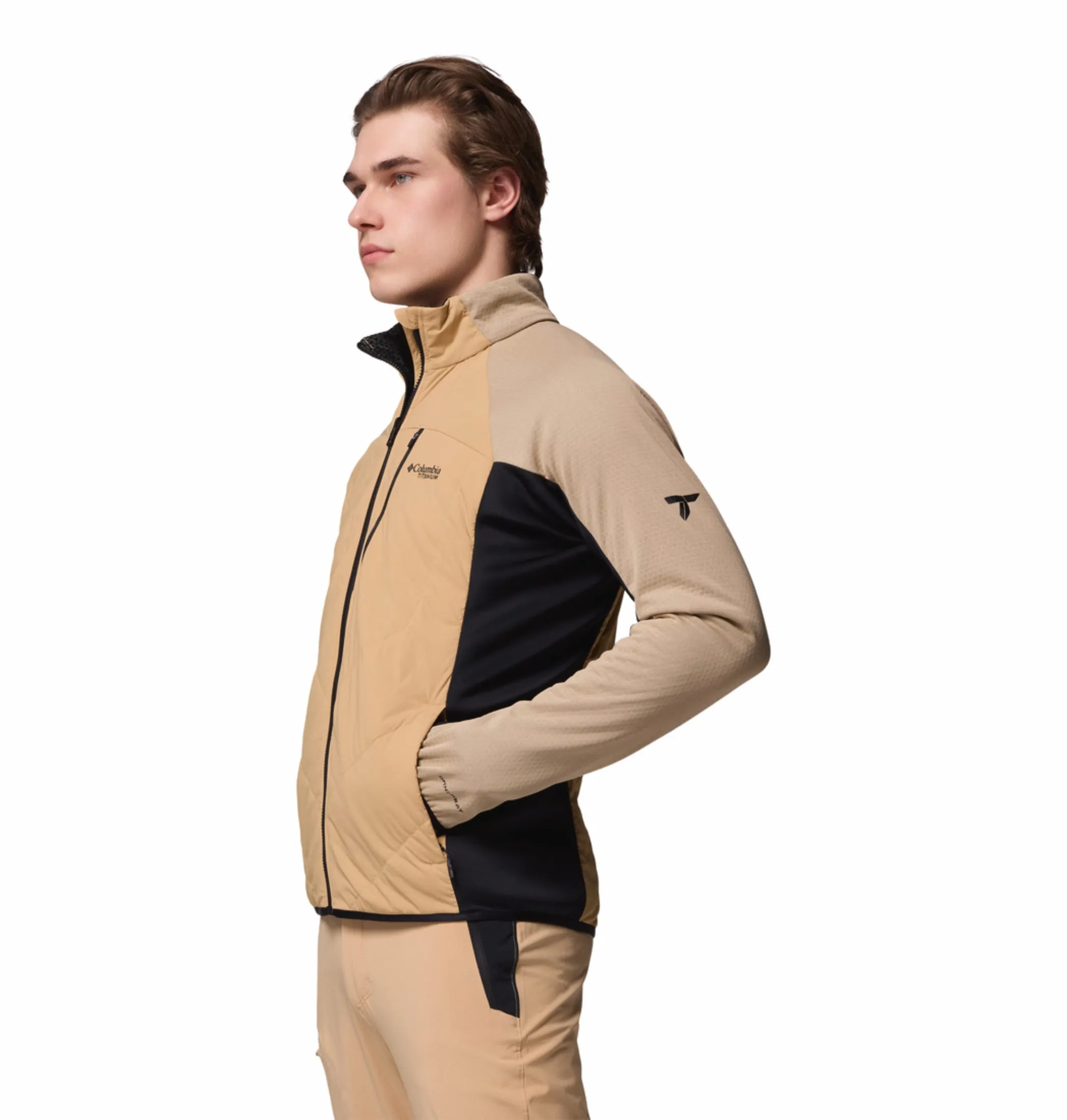 Rough Terrain Columbia Men Brown OmniHeat Arctic Hybrid Fleece Jacket