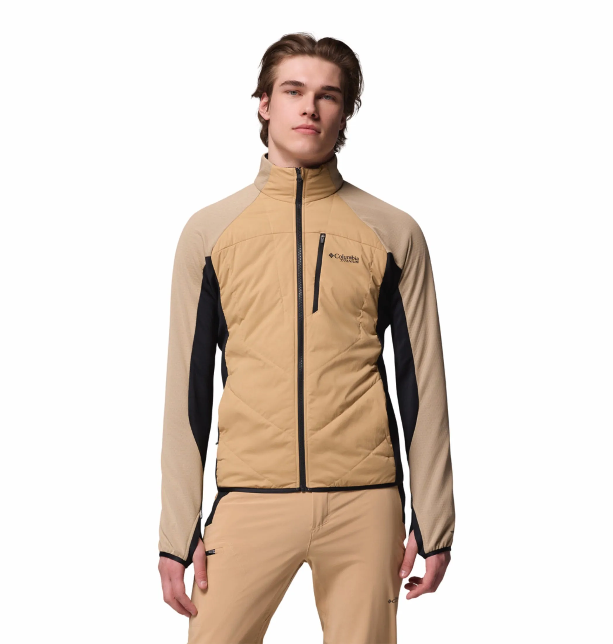 Brisk Air Evening Chill Columbia Men Brown OmniHeat Arctic Hybrid Fleece Jacket