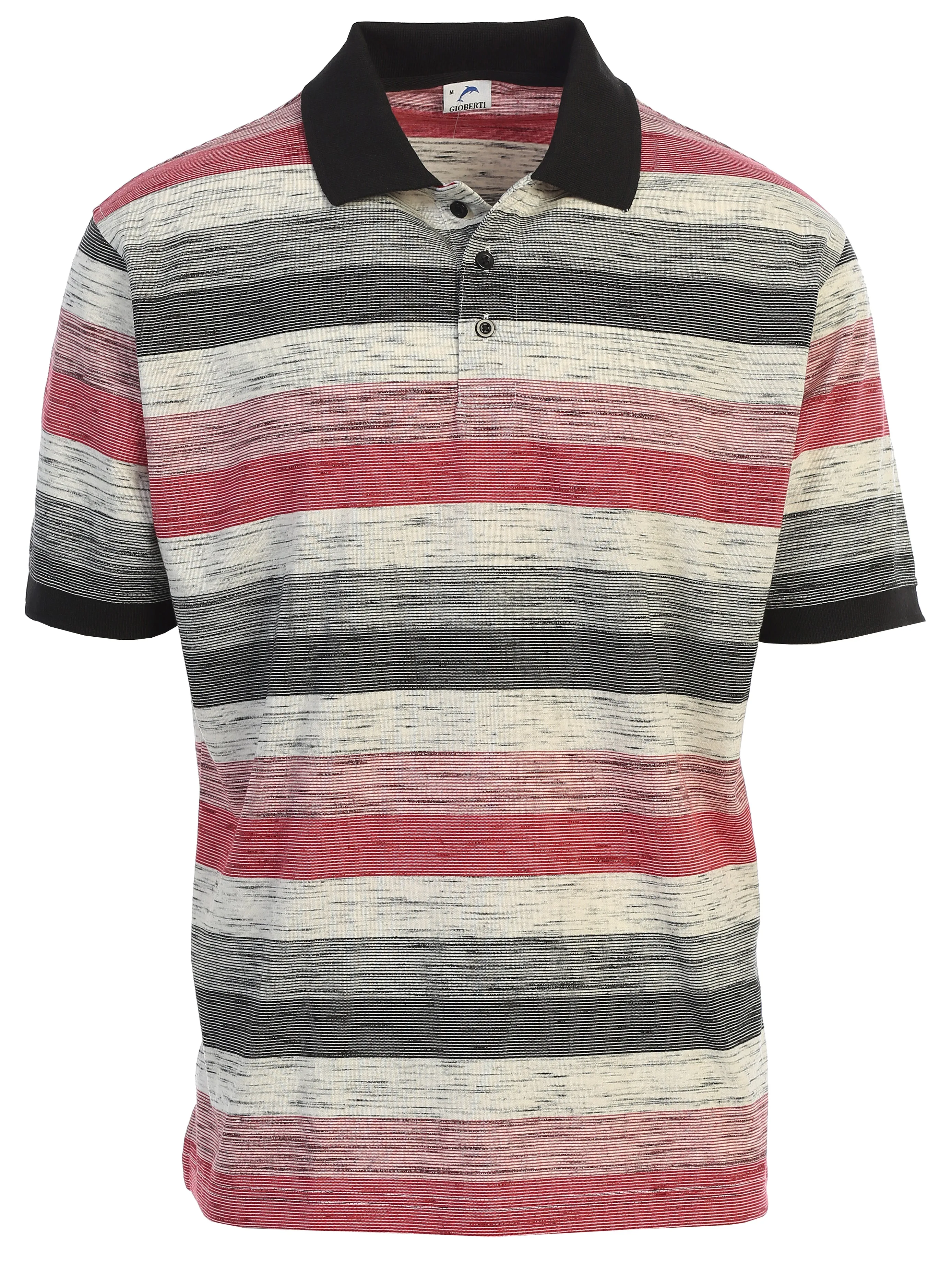Mens Club Stripe Polo Shirt - Short Sleeve, Regular Fit, Yarn Dye Quick Dry Fit