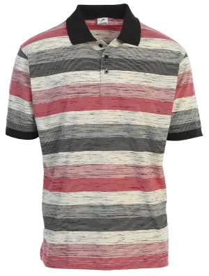 Office To Dinner Mens Club Stripe Polo Shirt - Short Sleeve, Regular Fit, Yarn Dye