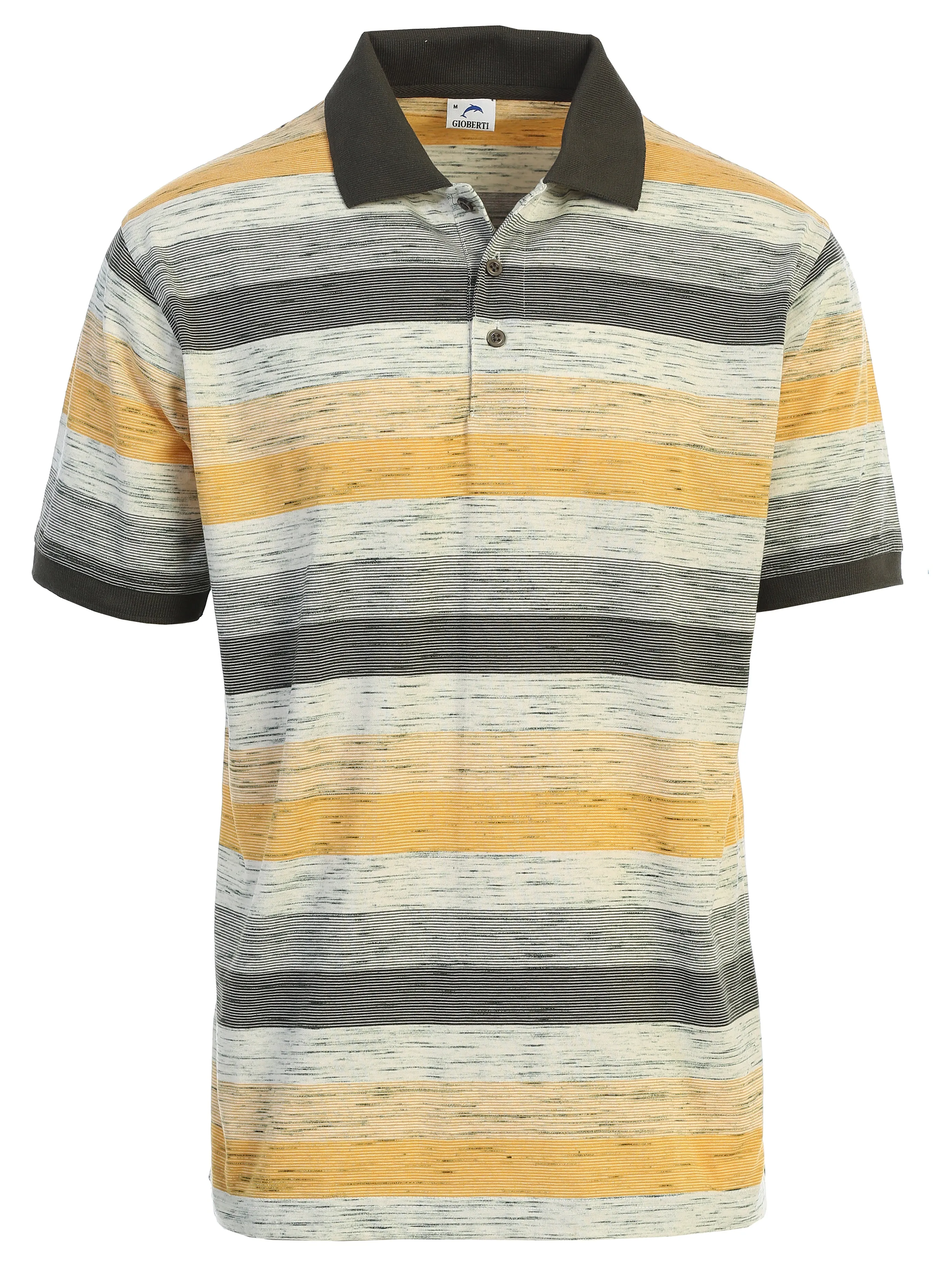Mens Club Stripe Polo Shirt - Short Sleeve, Regular Fit, Yarn Dye Stretchable Fabric