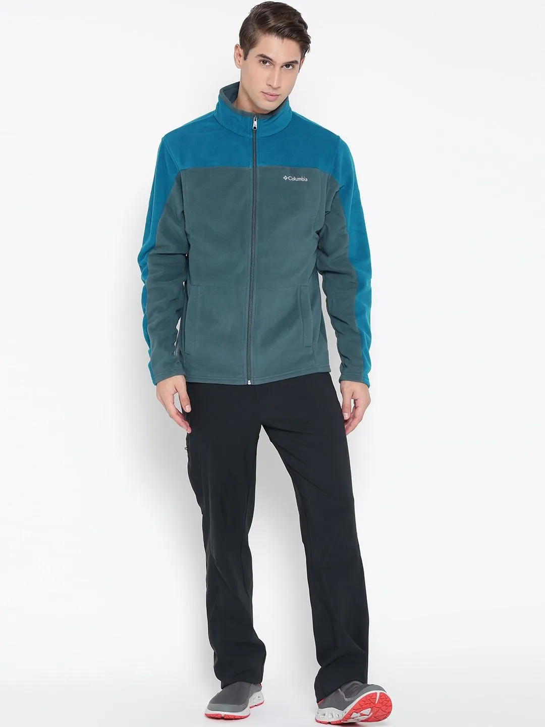 Columbia Men Blue Western Ridge Full Zip Trail Travel Under Shell