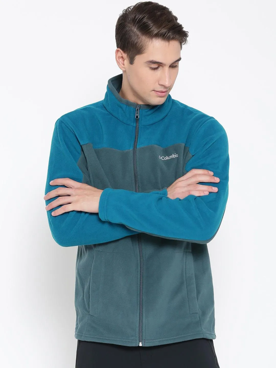 Columbia Men Blue Western Ridge Full Zip Fade Resistant Fabric