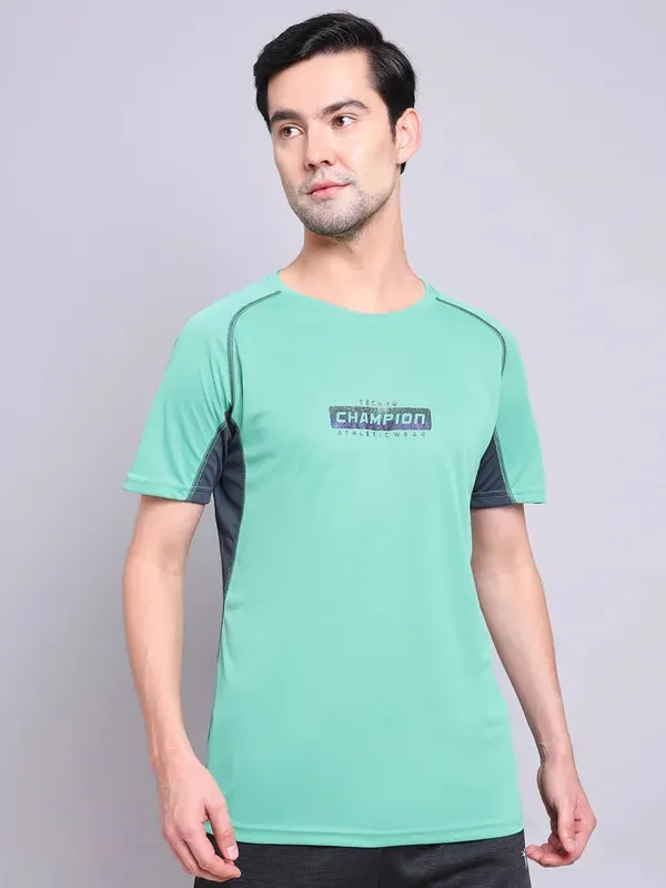 Men Printed Regular Fit Crew Neck T-shirt with TECHNO COOL  Cozy Wear Fit Double Stitched Seams
