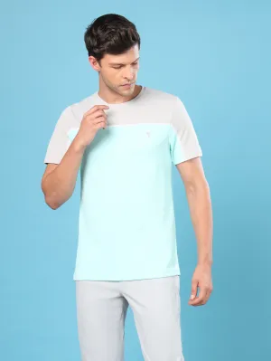 Men Colorblock Slim Fit Crew Neck T-shirt with TECHNO COOL  Everyday Flex Fun and Playful