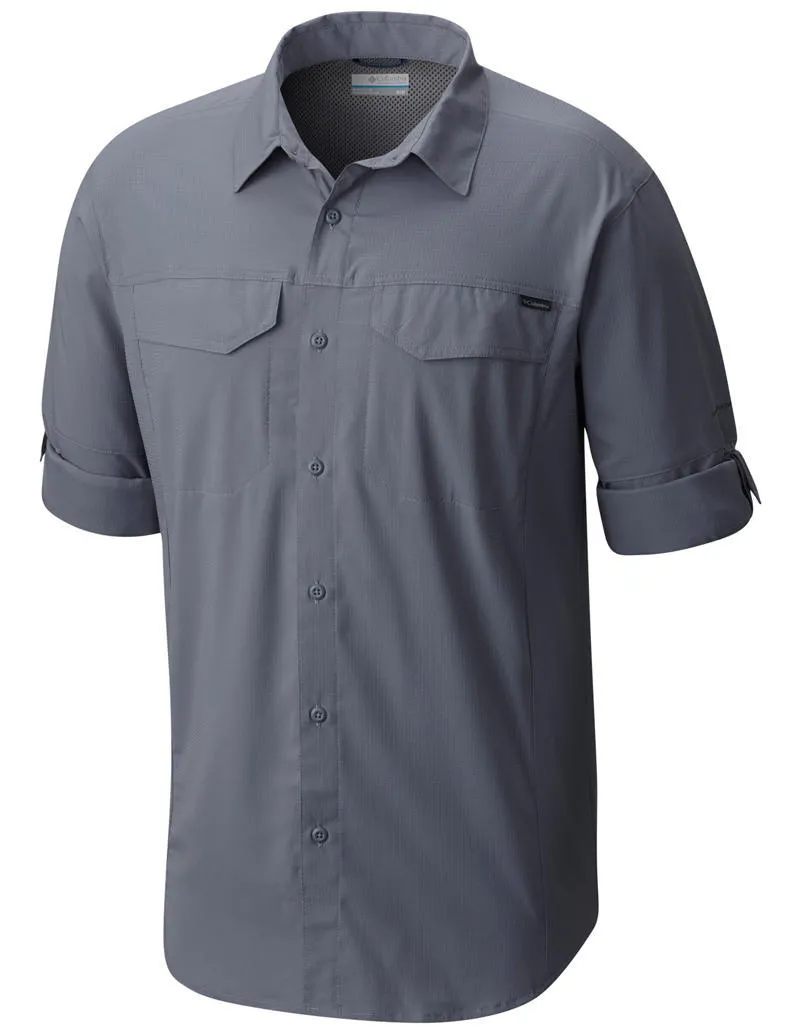 Columbia Men Grey Silver Ridge Lite Long Sleeve Shirt (Sun Protection) Teacher Chic Versatile Hat
