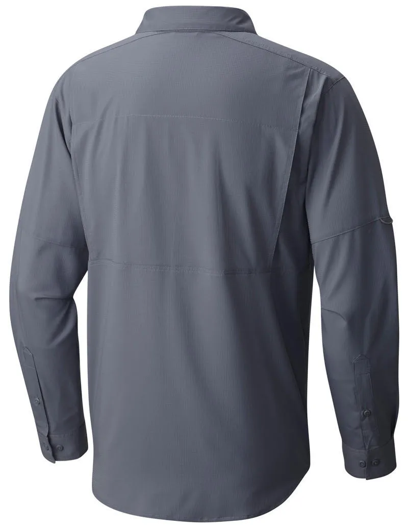 Columbia Men Grey Silver Ridge Lite Long Sleeve Shirt (Sun Protection) StainReleaseCoating Streetwear Style