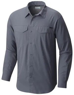 Columbia Men Grey Silver Ridge Lite Long Sleeve Shirt (Sun Protection) Carnival Look Sporty Joggers