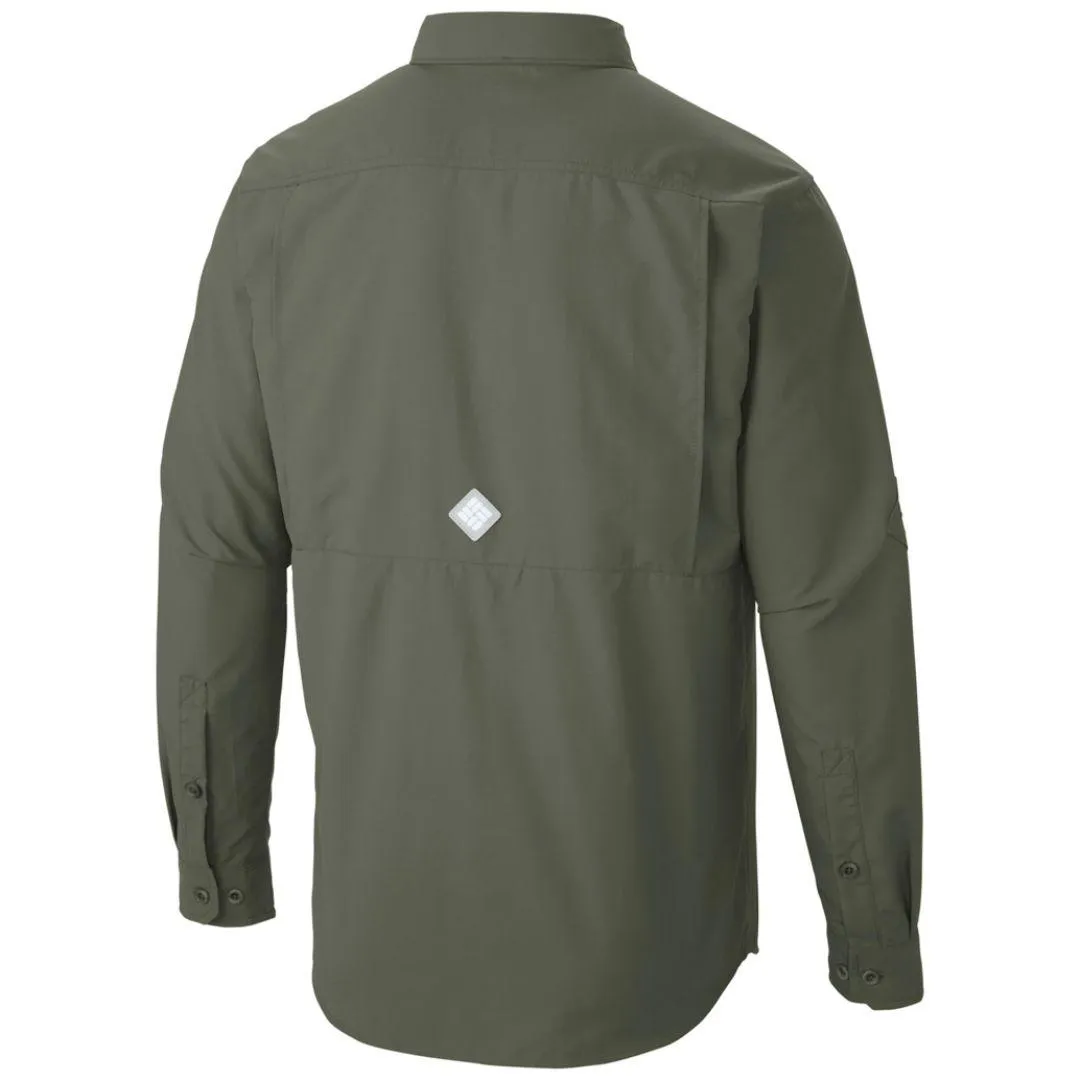 Casual Polo Columbia Men Green Cascades Explorer Long Sleeve Shirt (Sun Protection)