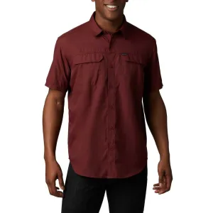 Columbia Men Red Silver Ridge 2.0 Short Sleeve Shirt (Sun Protection) Street Edge Matte Fit