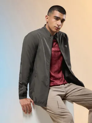 QuickReleaseClosures Men Solid Slim Fit Mock Neck Jacket with TECHNOLITE