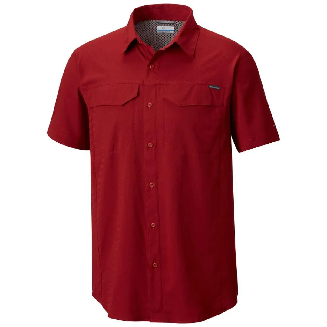 Columbia Men Red Silver Ridge Lite Short Sleeve Shirt (Sun Protection) Fashion Design