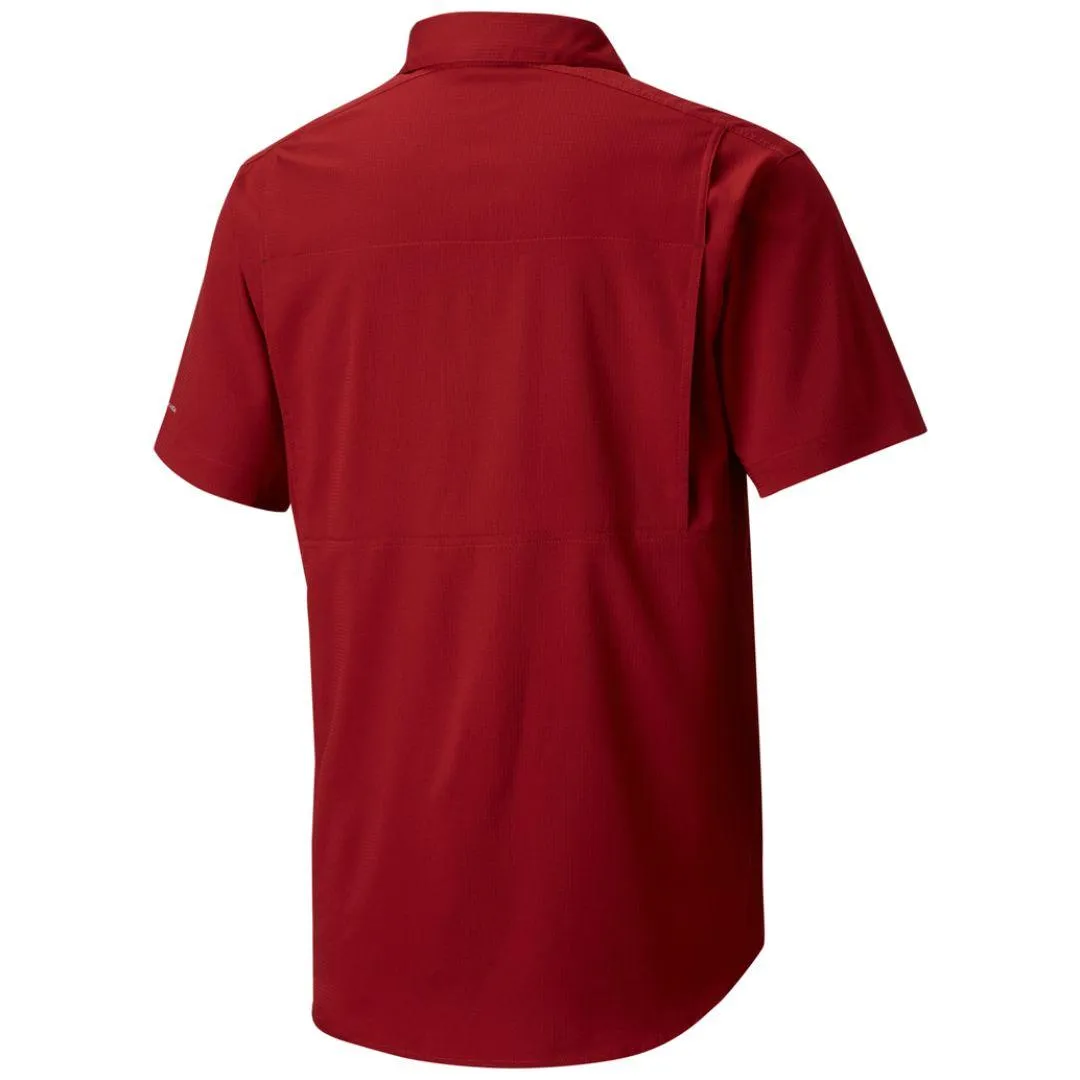 AbrasionResistantThread Columbia Men Red Silver Ridge Lite Short Sleeve Shirt (Sun Protection)